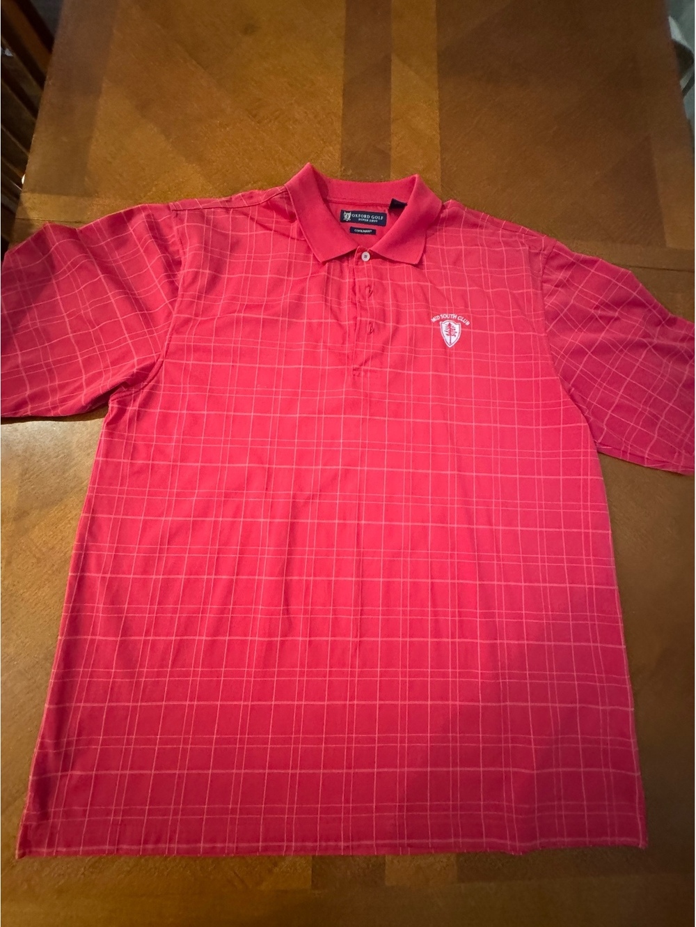 Oxford Golf Super Dry Coolmax Red Check Polo Shirt XXL d522